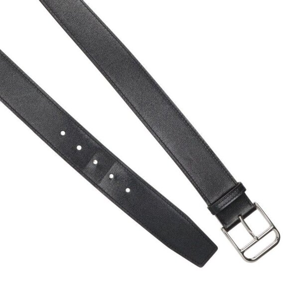 Hermes Roman Silver Hardware Buckle Leather Belt 50